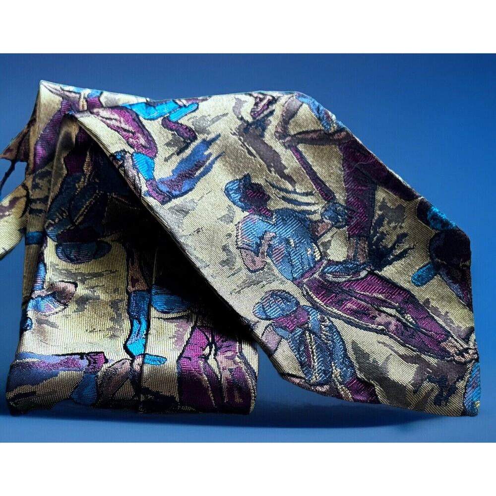 Montagu Baseball Tie, Colorful 100% Silk Hand Finished